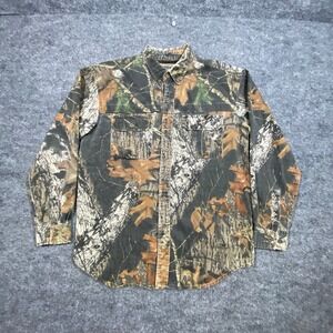 FieldStaff Mens Mossy Oak Camo Twill Hunting Shirt Long Sleeve Medium WMF433